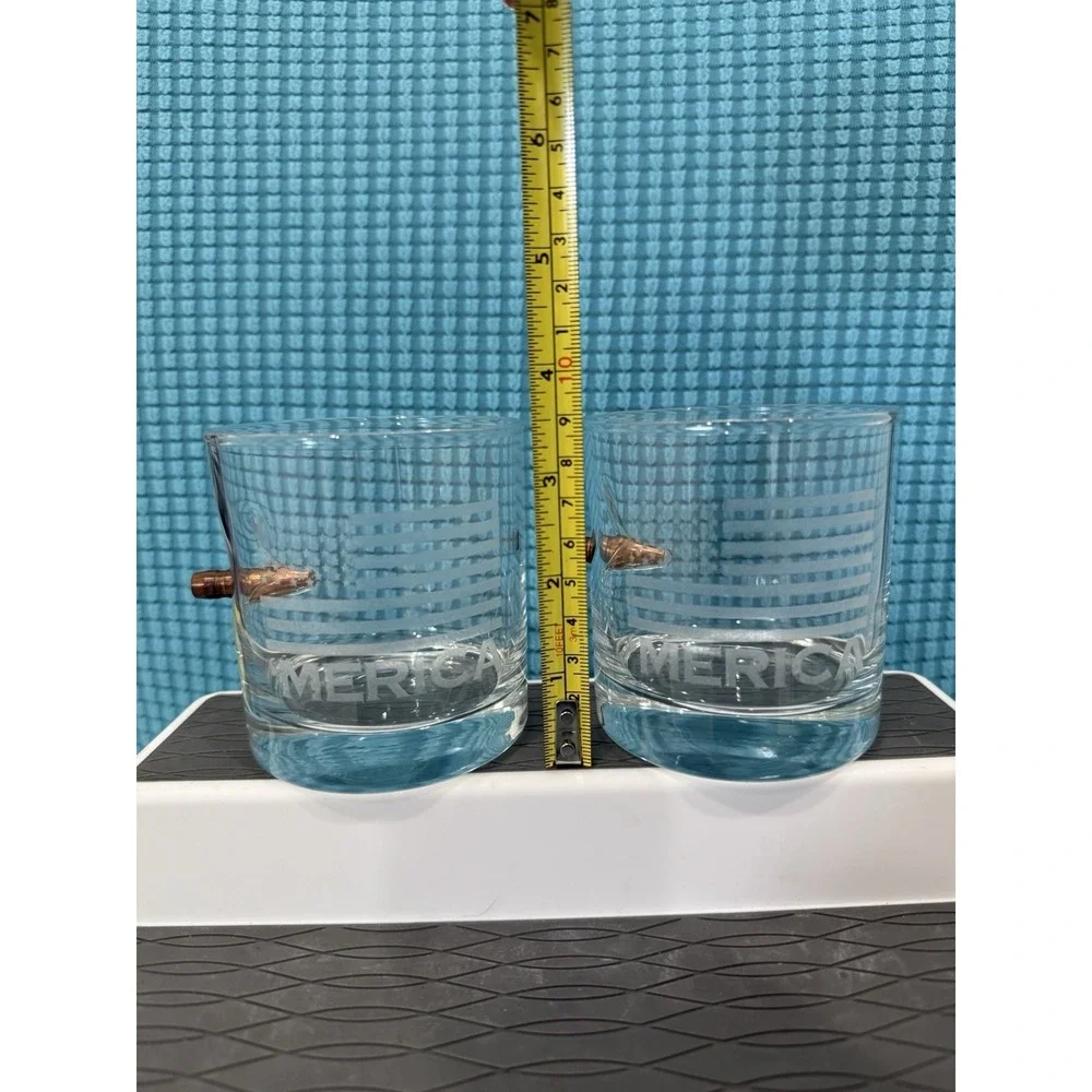 BenShot 'Merica Rocks 11oz Handcrafted Whiskey Glass Set Of 2 - Picture 5 of 5